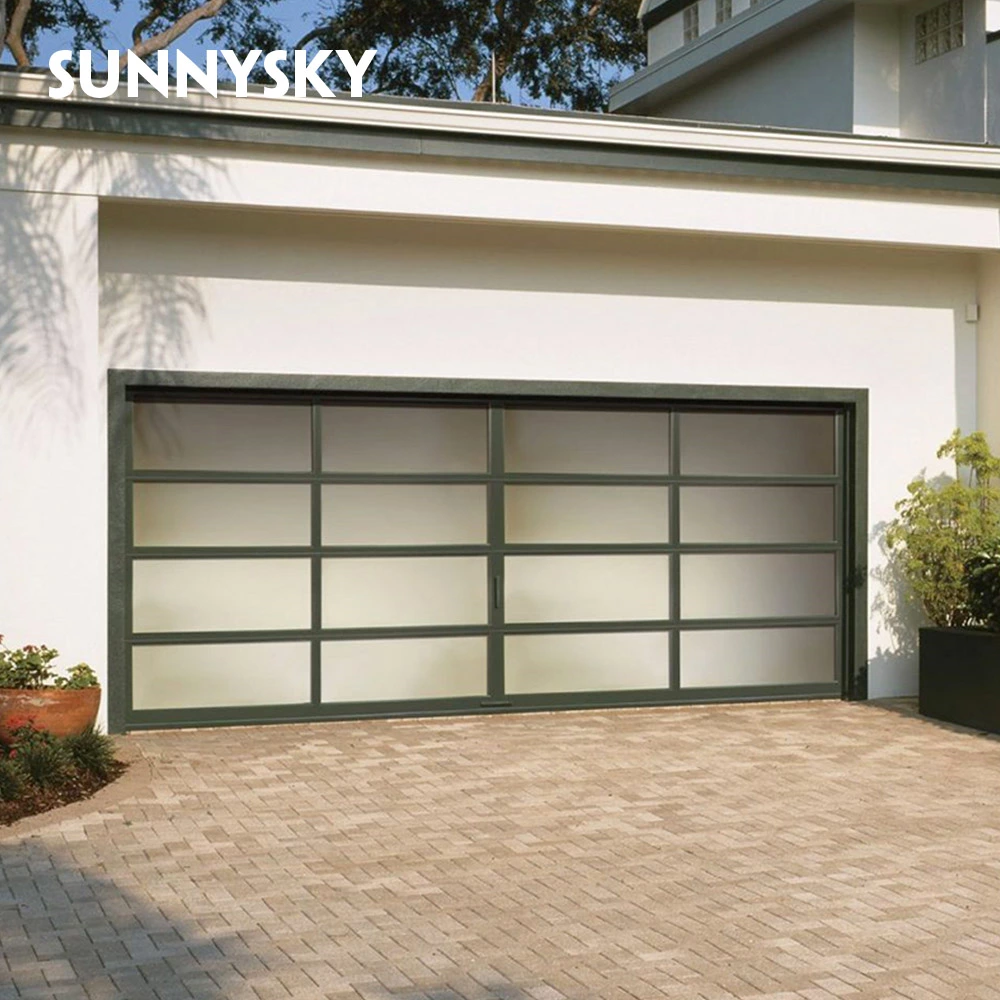 Glass garage door windows with opener side mount