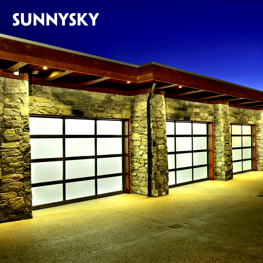 Modern Glass aluminum garage door for dealers