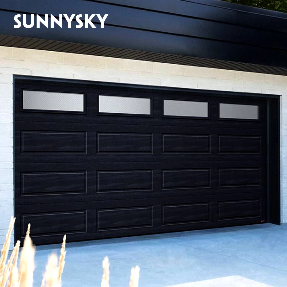 Subway authatic glass garage door flat panel