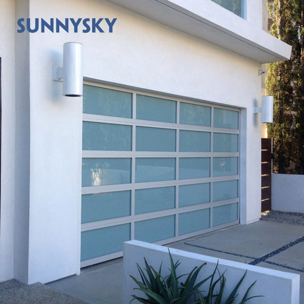 Modern electric automatic garage door with motor