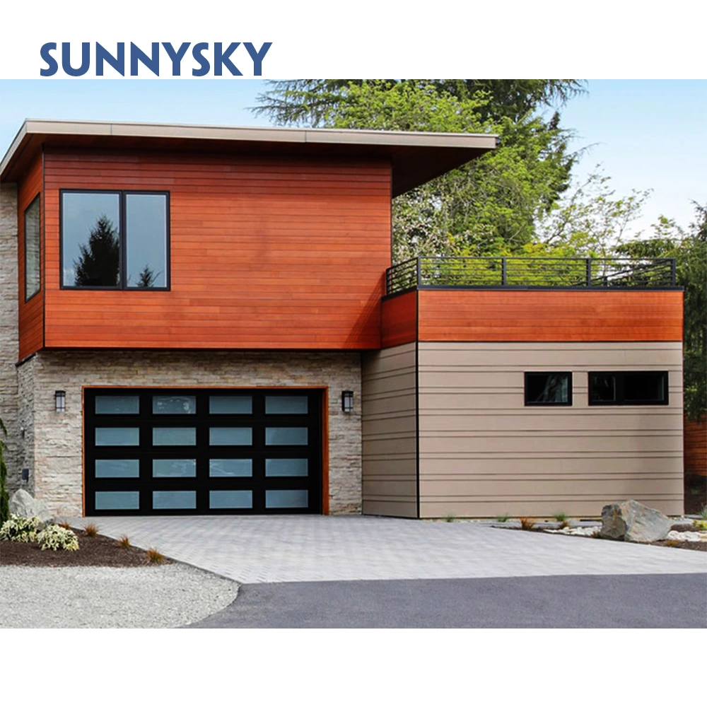 Glazed garage doors with patio glass windows