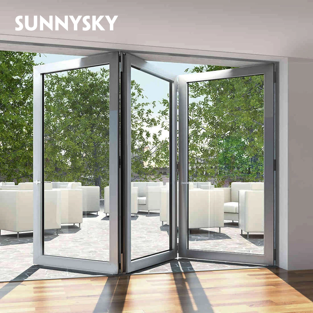 Patio Bifold Door Tempered Glass Aluminum Folding Door