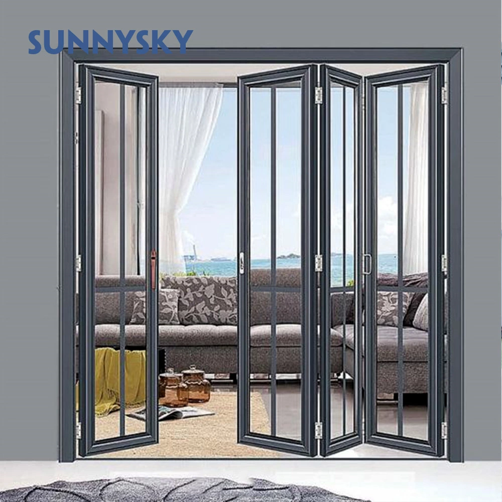 Double-glazed bi-folding doors from China factory