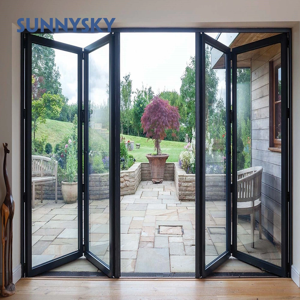 Custom Balcony Exterior Accordion Bifold Door Glass Sliding Patio Bifold Bifold Aluminum Bifold Door