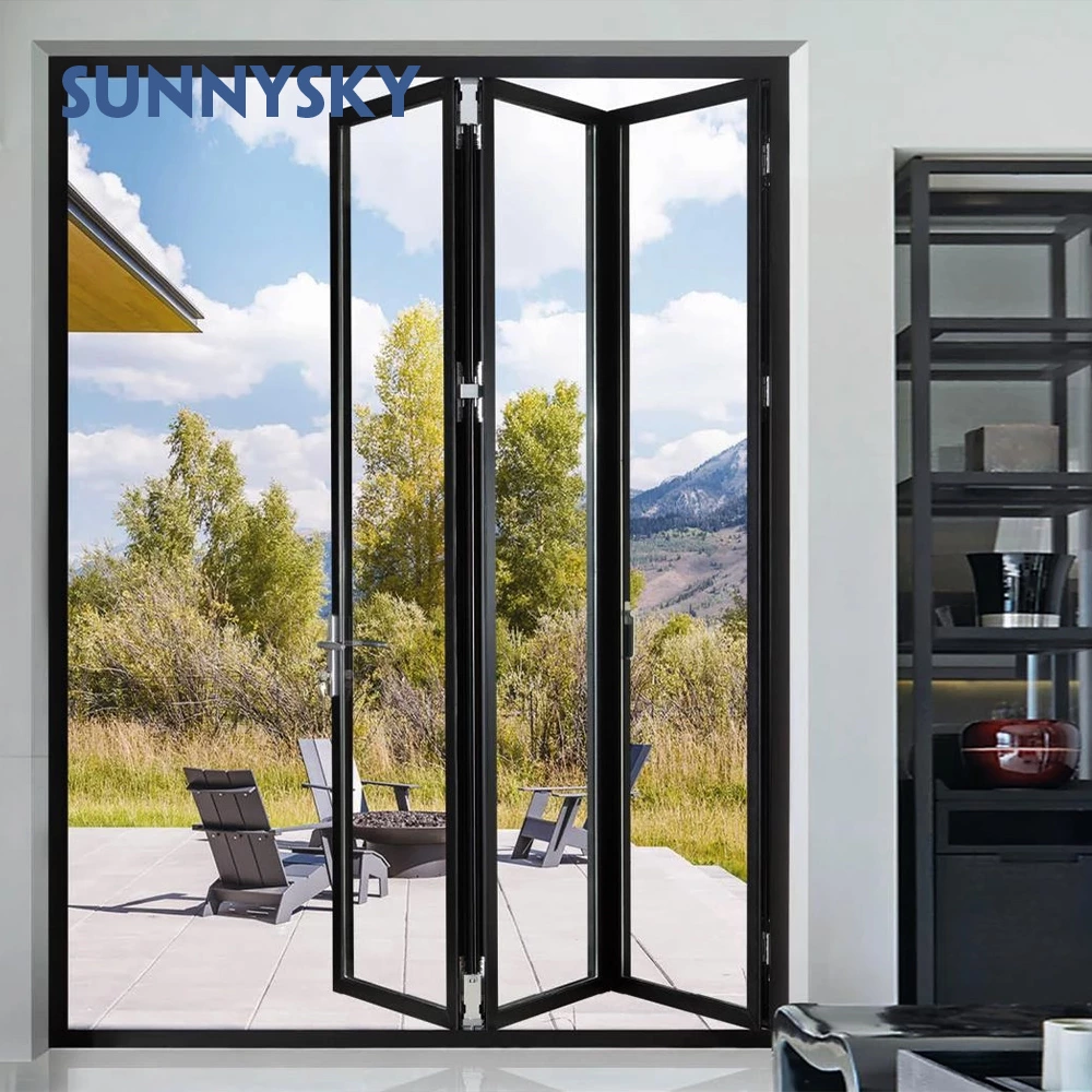 NFRC American standard double glazed aluminum patio folding door exterior bifold door