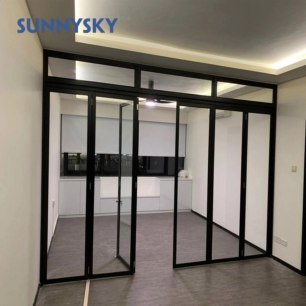 Transparent glass aluminum outer folding doors and windows thickened bi-fold door rails