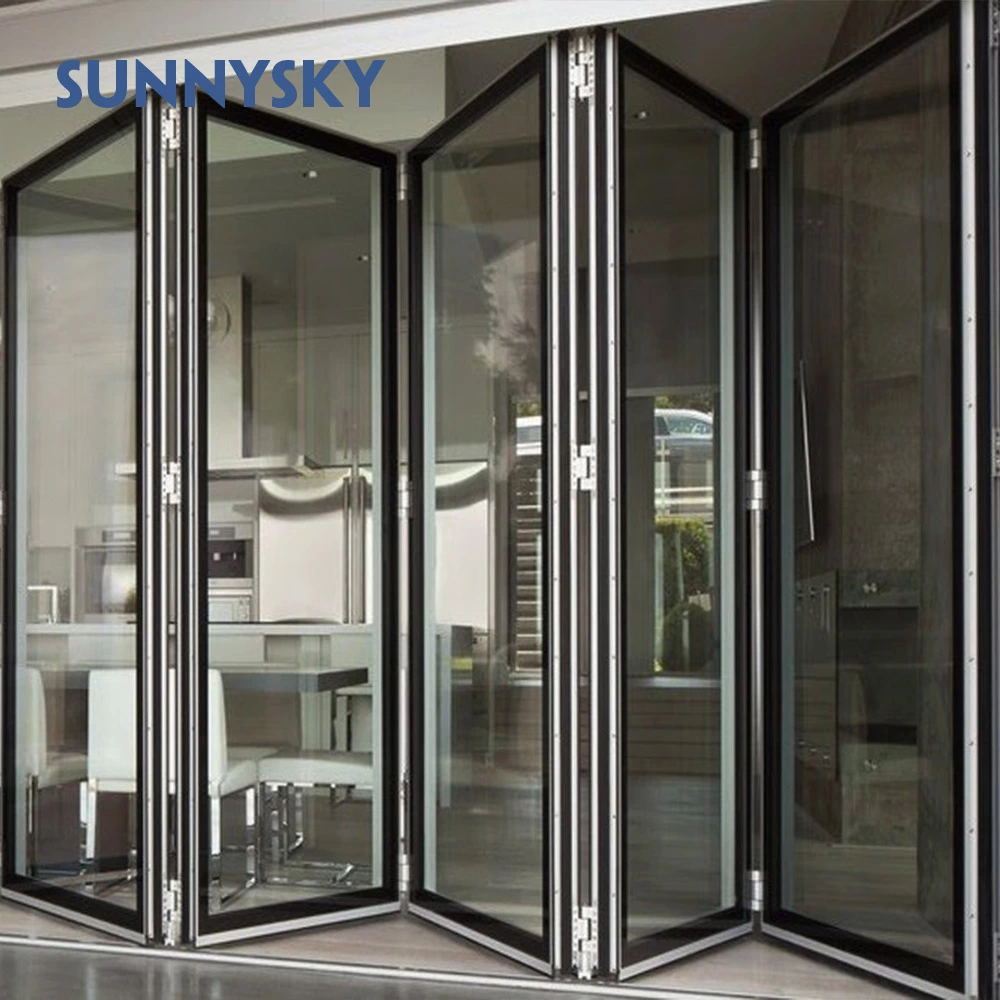 Custom Exterior Wall Aluminum Glass Bifold Accordion Folding Door