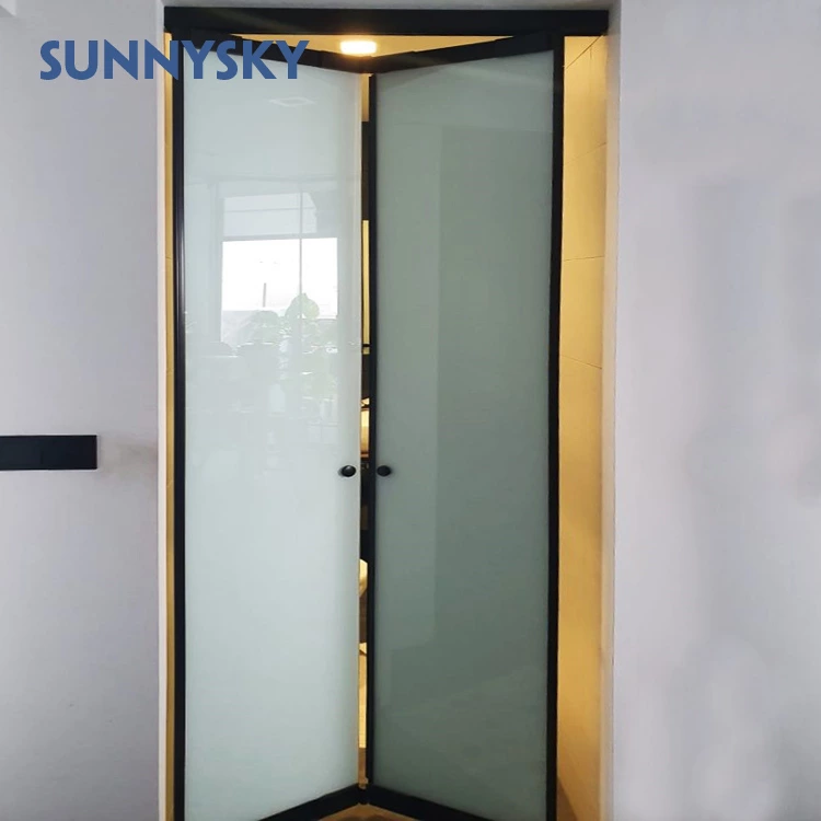 Bathroom Sliding accordion door folding door with lock