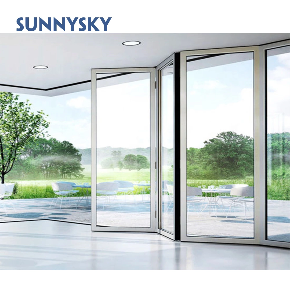 Folding Door Aluminum Transparent Accordion PVC Sliding Door