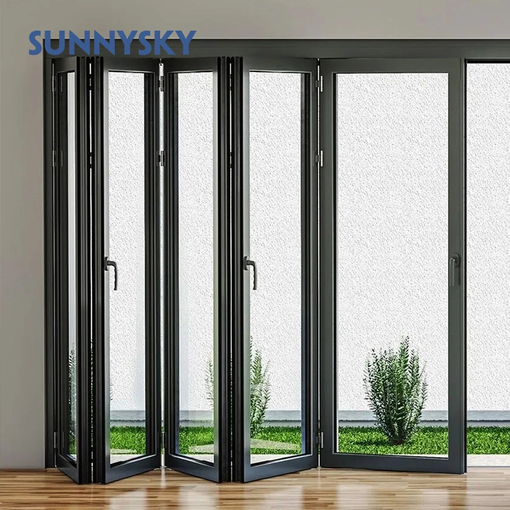 Aluminium Window Soundproof Double Glazing Heavy Duty Bi-Folding Door