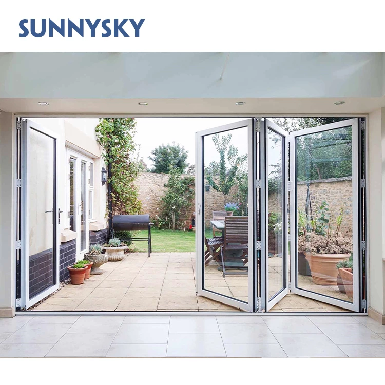 Folding door sliding door aluminum alloy mobile glass partition shop shopping mall door activity screen