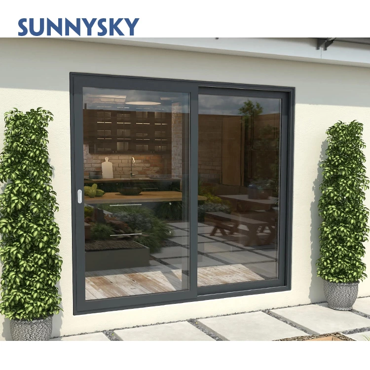 Automatic indoor aluminum glass sliding door Waterproof system aluminum sliding door