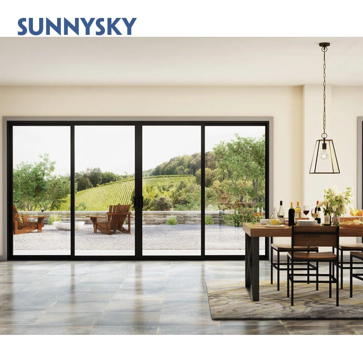 Double glazed aluminum balcony sliding patio glass door sliding door