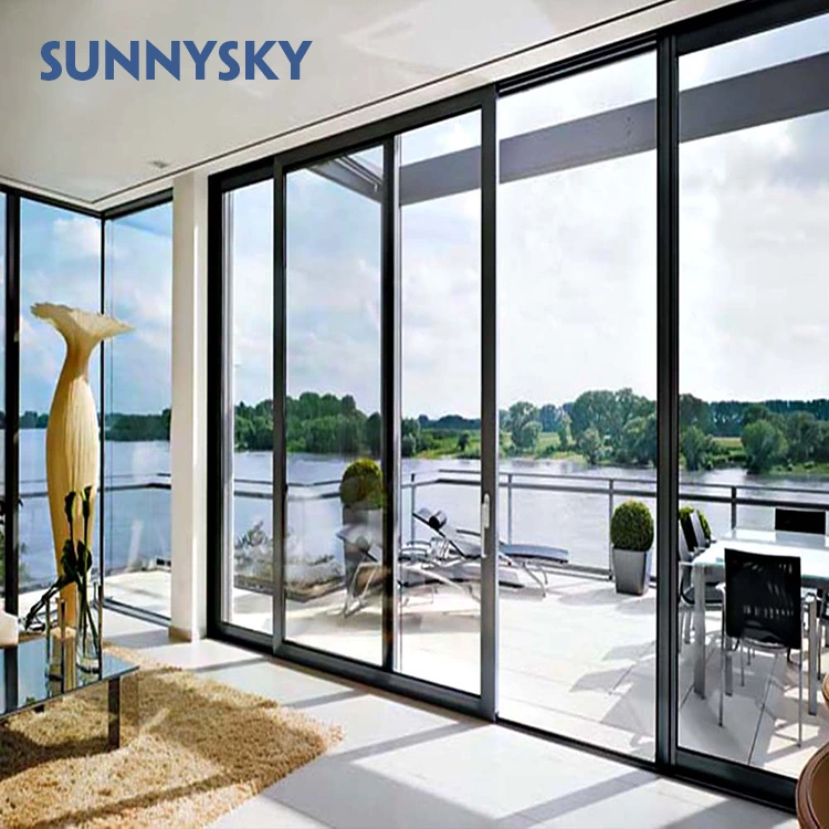 Exterior Panel Double Glazed Aluminum Tempered Glass Sliding Door For Balcony Patio Door Entrance