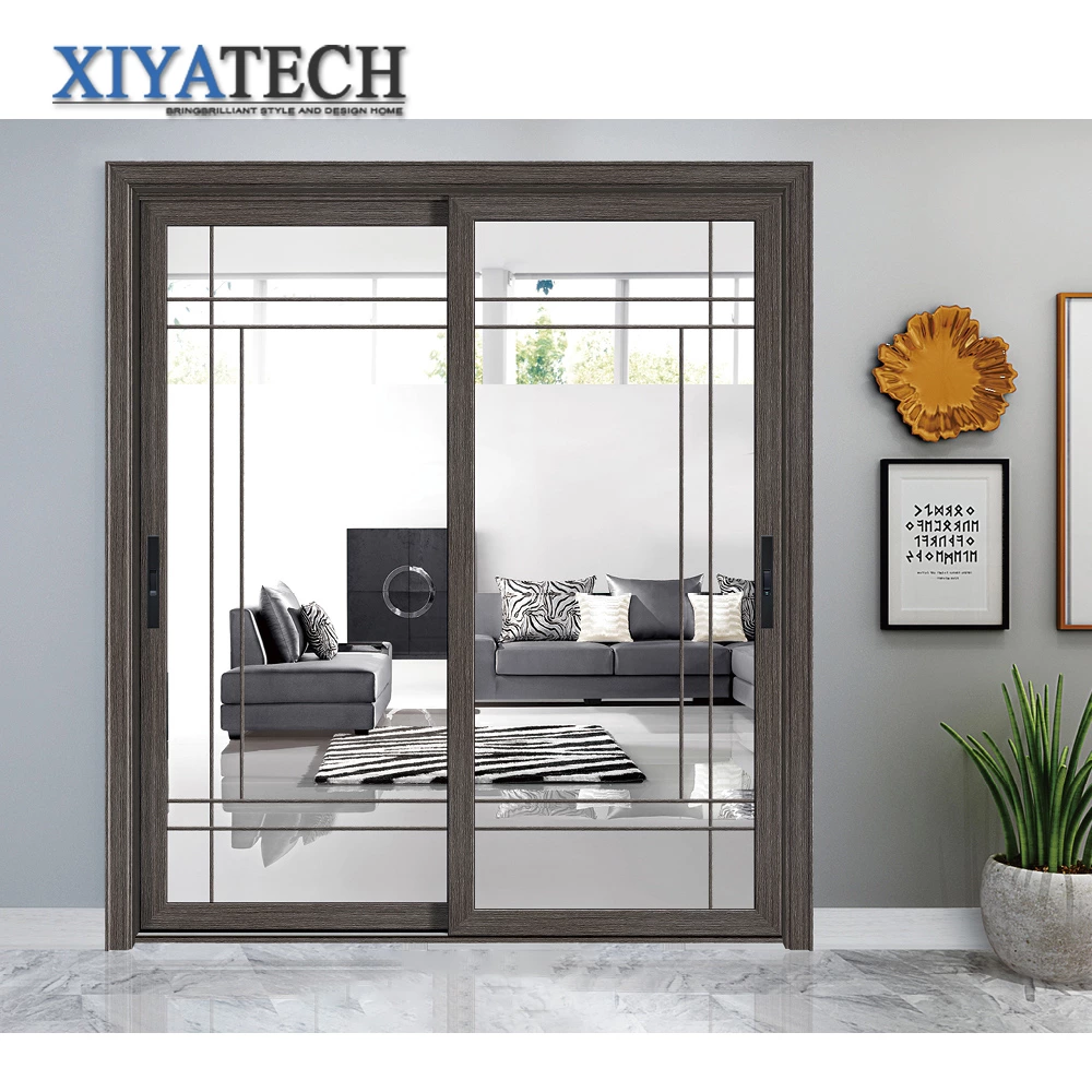 Office building sliding door system tempered glass aluminum alloy sliding door commercial