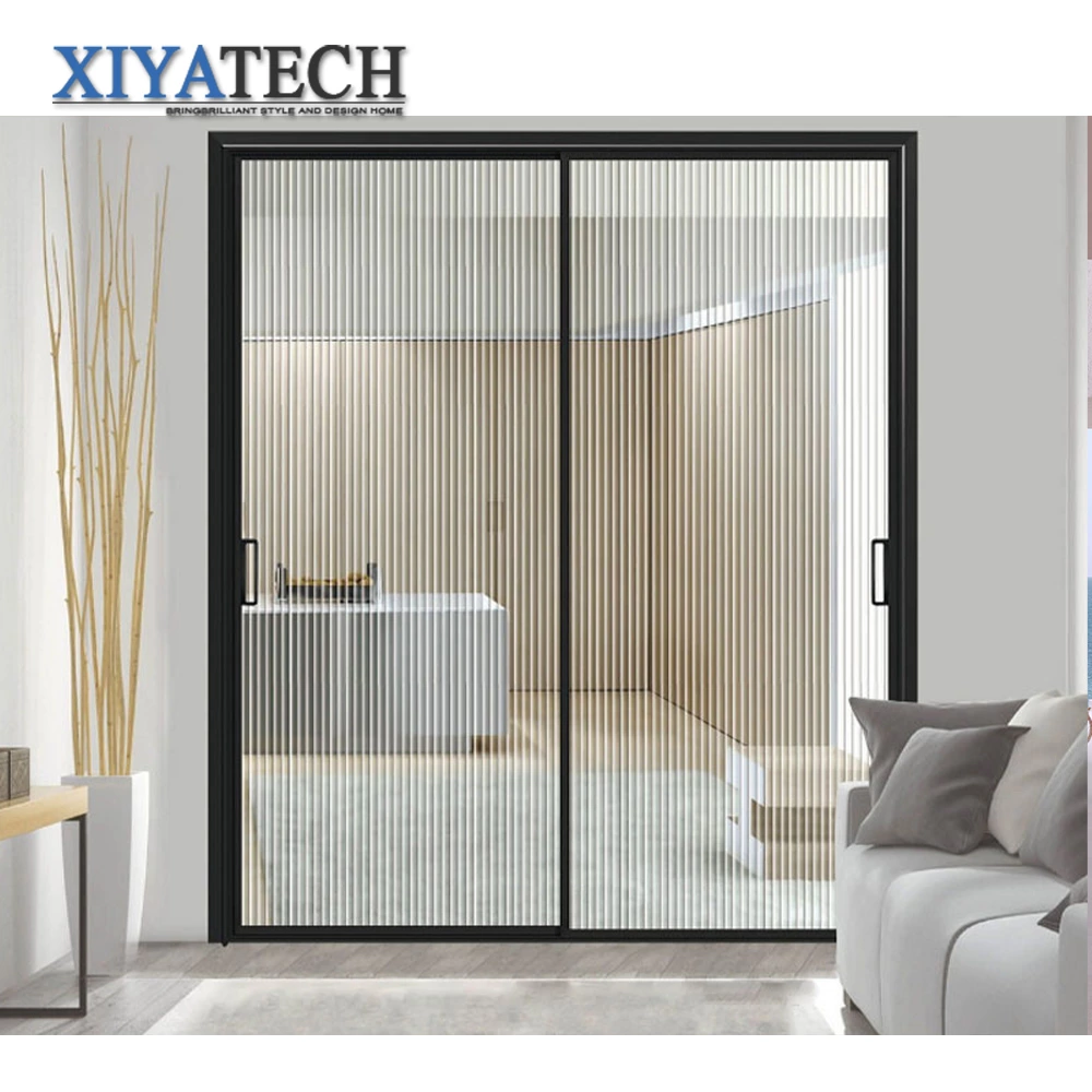 Double tempered glass waterproof strong frame heat insulation sliding door