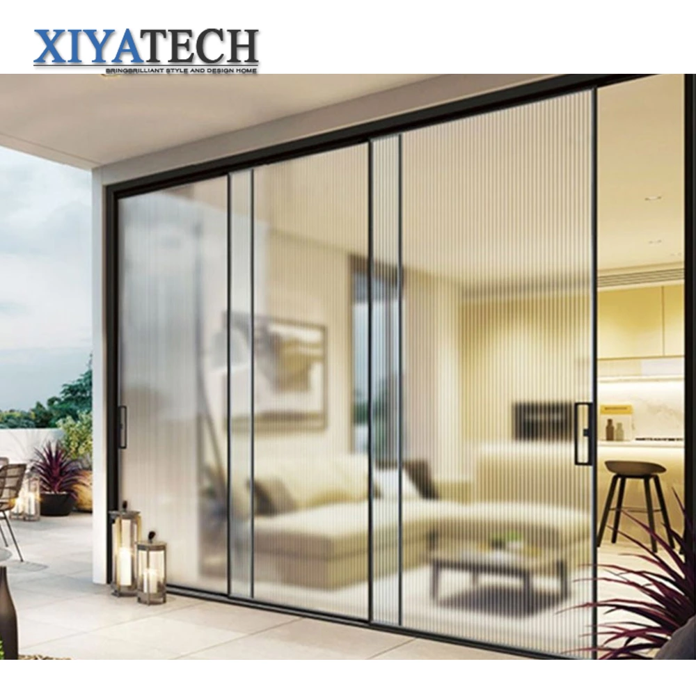 Aluminum Frame Noiseless Interior Patio Exterior Glass Aluminum Sliding Door