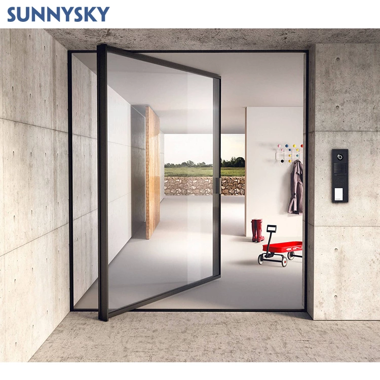 Sunnysky Wholesale Best Price High Quality Entry Doors For Center Front Pivot Door Designs Aluminium Entry Glass Pivot Door