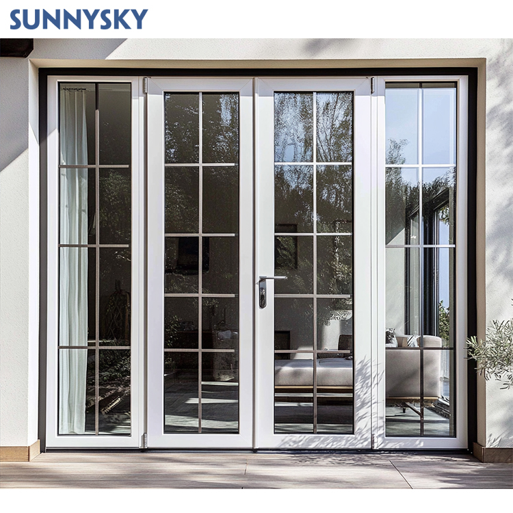 American Exterior Modern Aluminum Glass Doors Kitchen Double Glazed Glass Front Residential French Doors