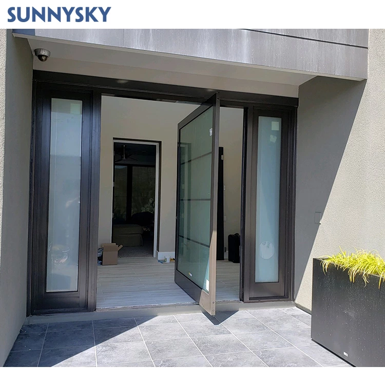 Sunnysky Exterior Front Customized High Quality Modern Pivot Door with Glass