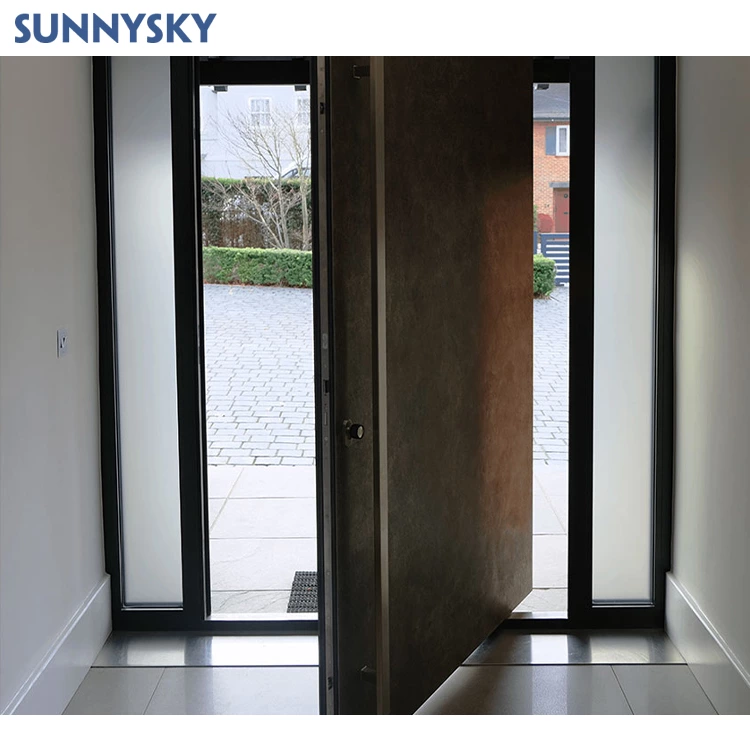 Sunnysky Steel Modern Security Metal door Residential pivot door Apartment House Armored Front Main Gate Entrance door