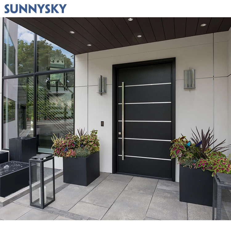 Sunnysky NFRC pivot entry doors New Design Factory Hot Glass Aluminum pivot door modern