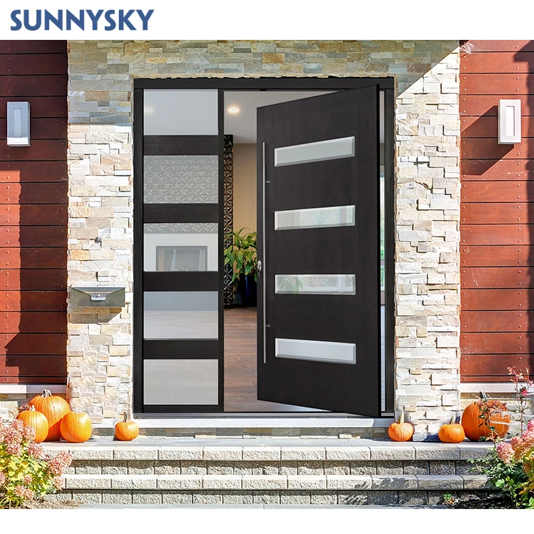 Sunnysky Large Entrance Exterior Security Doors Modern American Design House Entrance Front Pivot Door Front Entry Pivot Doors