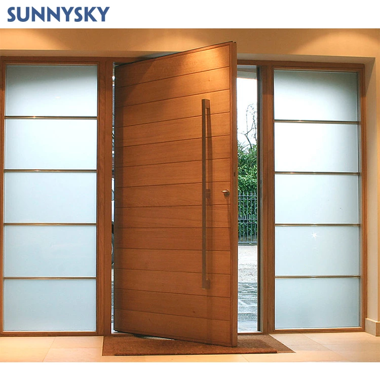 Sunnysky Aluminium Main Entry Steel French Door Grill Design High Quality Security Homes Hinged Front Entrance Doors