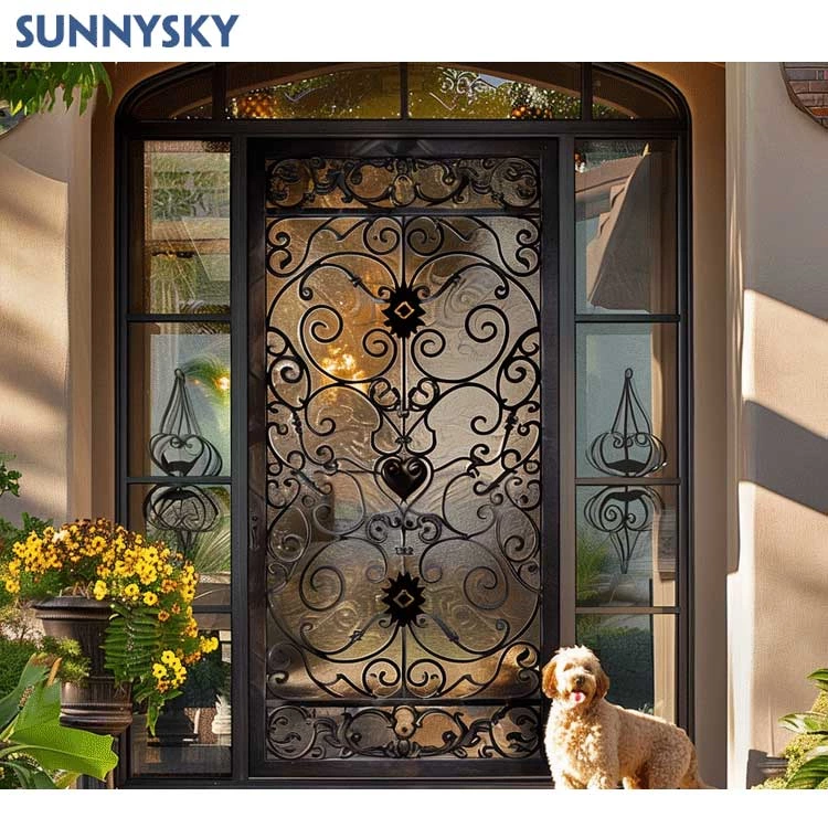 Factory Wholesale Cast Iron Door Simple Iron Door Design Wrought Iron Door