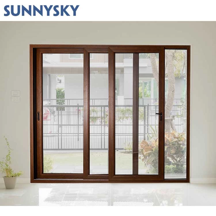 Sunnysky Aluminum slide energy efficient sliding windows double glass aluminum sliding window