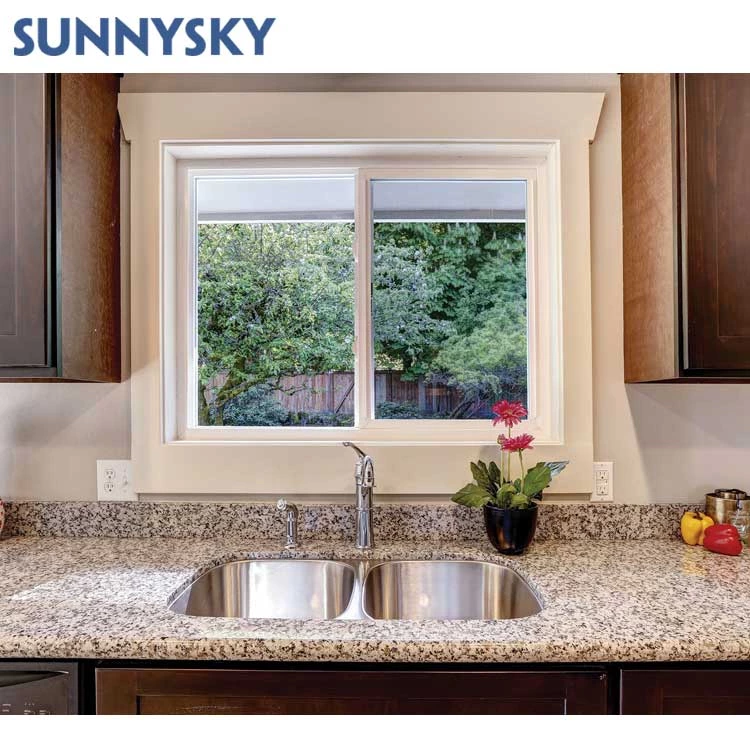 Sunnysky NFRC Double glazed 3 tracks sliding window aluminum sliding windows