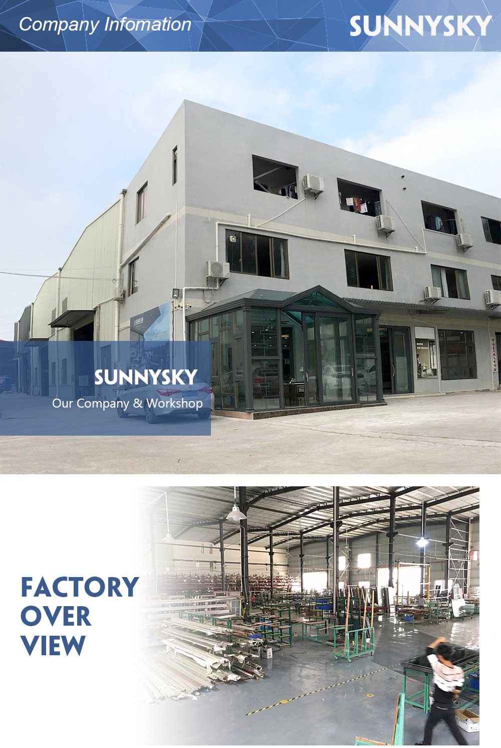 Sunnysky Aluminum slide energy efficient sliding windows double glass aluminum sliding window