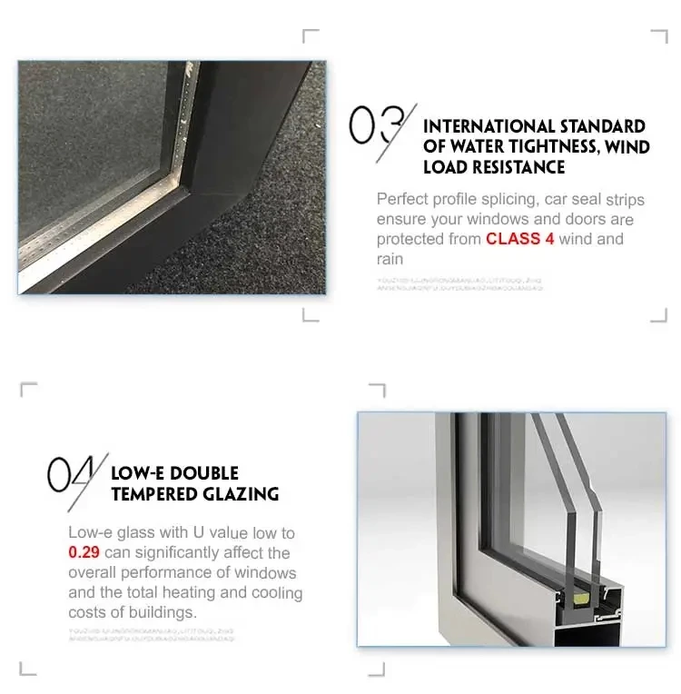 Sunnysky Aluminum slide energy efficient sliding windows double glass aluminum sliding window