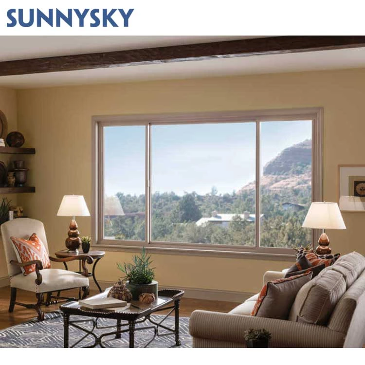 Sunnysky Aluminium Sliding Window Design Aluminum Horizontal Thermal Break Double Glazed Sliding Windows