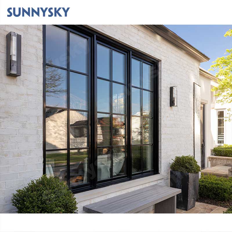 Sunnysky Aluminum Customized Double Glazing Big View Extra Large Floor to Ceiling Glass Fixed Window