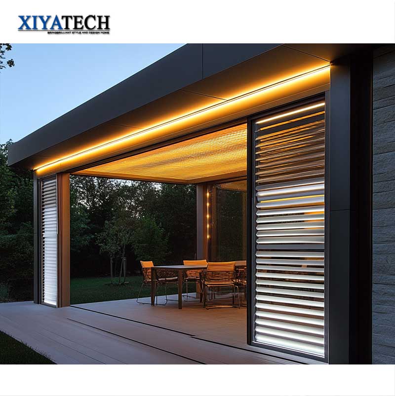 Sunnysky Outdoor Aluminium Bioclimatic Pergola 3x4 Gazebo Waterproof Electric Easy Assembly Remote Control Pergola
