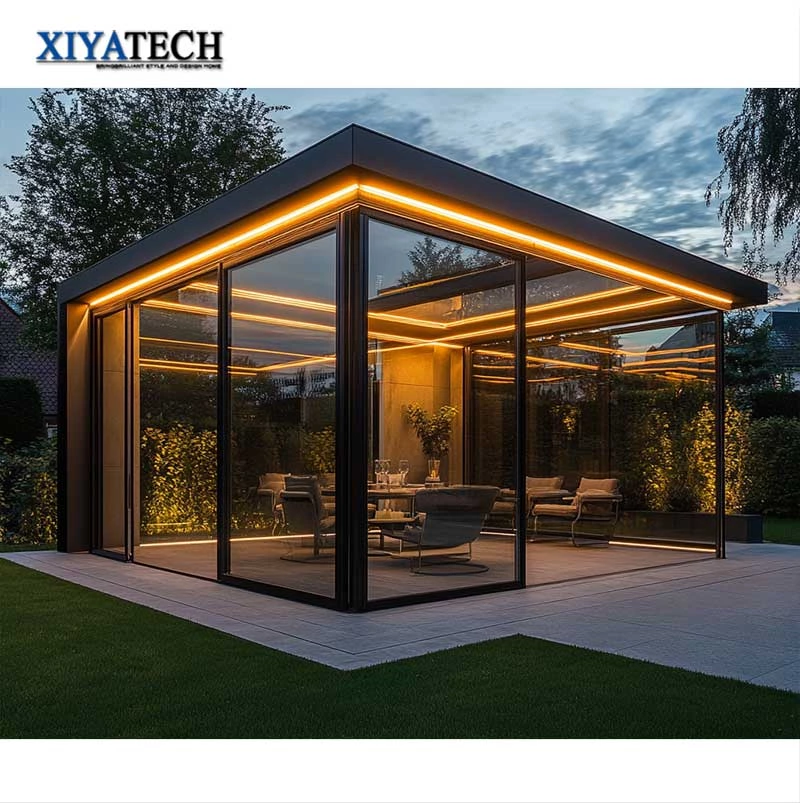 Sunnysky Outdoor Aluminium Bioclimatic Pergola 3x4 Gazebo Waterproof Electric Easy Assembly Remote Control Pergola