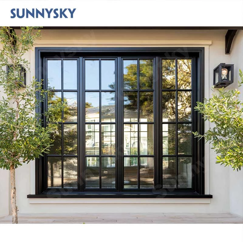 Sunnysky Tempered Glass Fixed Windows Energy Efficient Sound Proof Aluminum Picture Windows for Houses