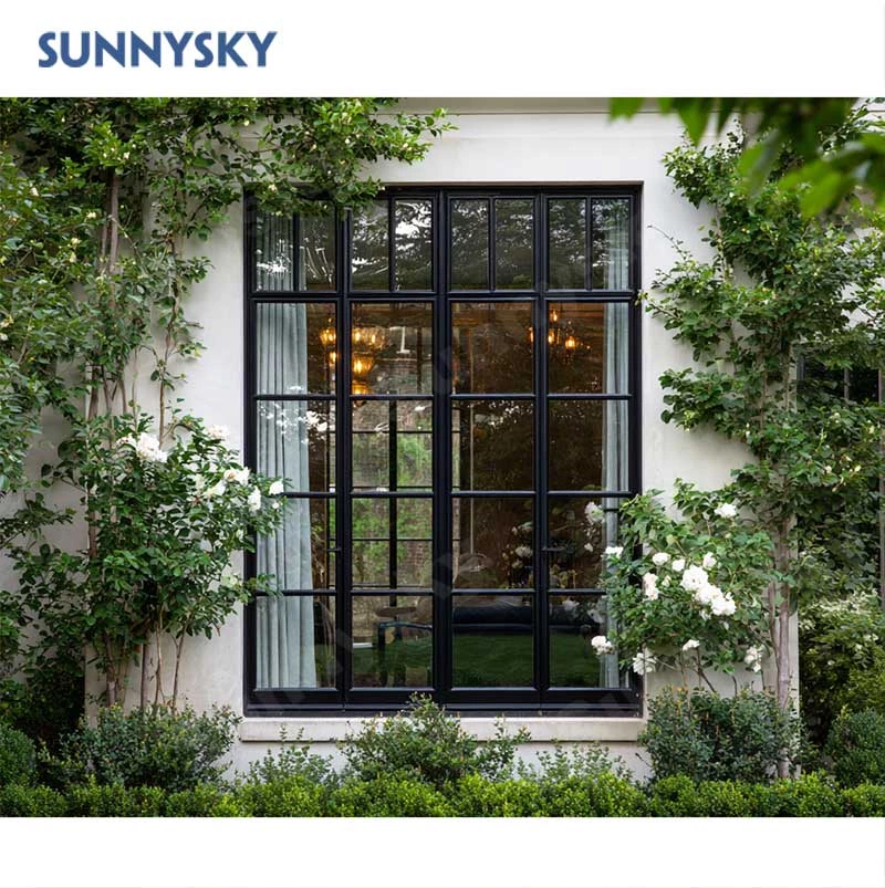Sunnysky NFRC Residential Aluminum Glass Curtain Wall Energy Efficient Exterior Fixed Floor to Ceiling Windows