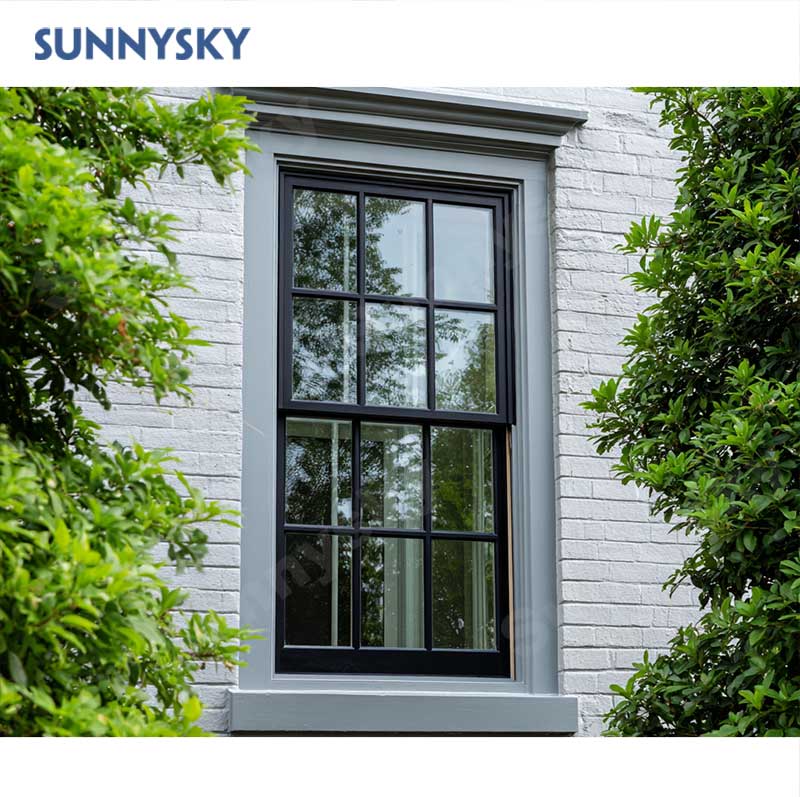 Sunnysky NFRC Top Hung Aluminium Window Security Latch Window Double Hung Windows Low E Double Top Hung Windows With Fly Screen