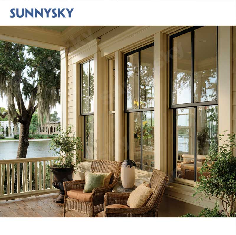 Sunnysky NFRC AAMA Customized Modern Stylish Durable Energy Efficient Soundproof Hung Windows