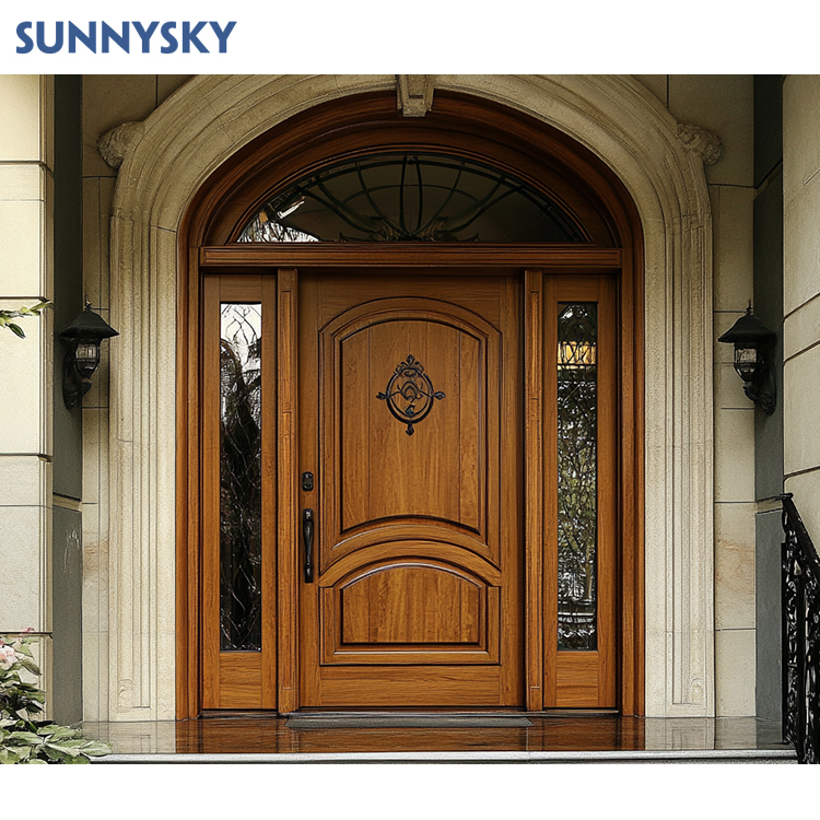 Sunnysky Modern Good Quality Luxury Complete Set Soundproof Solid Color Wooden Doors Interior Doors Bedroom Interior Doors