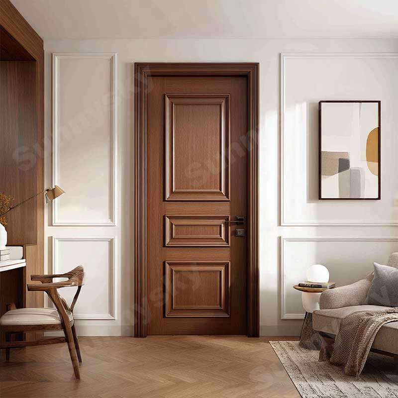 Sunnysky Eco-Friendly Fire-Resistant Wood Slab Door Soundproof Hurricane-Proof for Home Hotels Hospitals Bedrooms & Villas