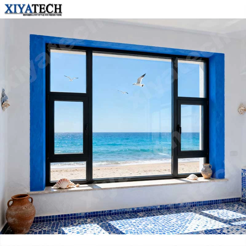 Sunnysky Customized Villa Bedroom Project Waterproof Double Glaze Tempered Glass Aluminum Fixed House Window for USA